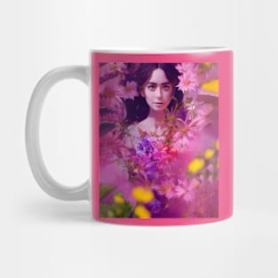 Lily Collins Amongst Flowers 2 Mug